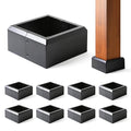 6"x6" (Actual: 5.5"x5.5") Deck Post Base Cover Split, Aluminum Post Base Trim Skirt Decorative Black 8Pack