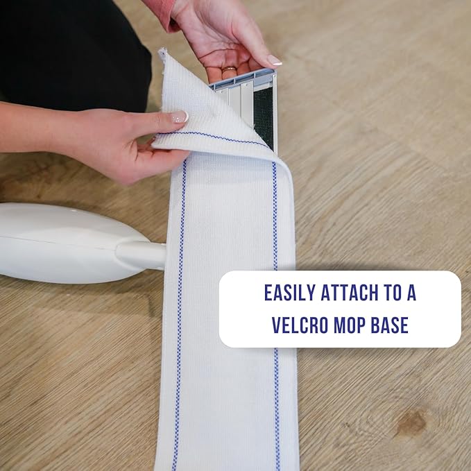 Don Aslett Disposable Mop Pads (24", 10-Pack) 5-inch Wide Replacement Floor Mop Pads for Wet or Dry Multi Surface Cleaning | Extra Thick Single-Use Mop Pad Refills for Cleaning Dust and Pet Hair