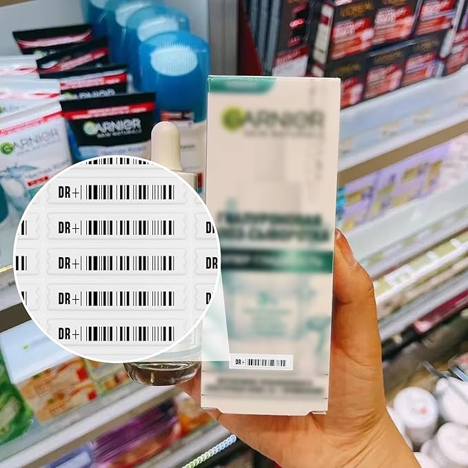 108 Pieces of 58 kHz Acousto-Magnetic (AM) Security Tag Labels, Compatible with 58 kHz EAS Systems. Features Simulated Barcodes