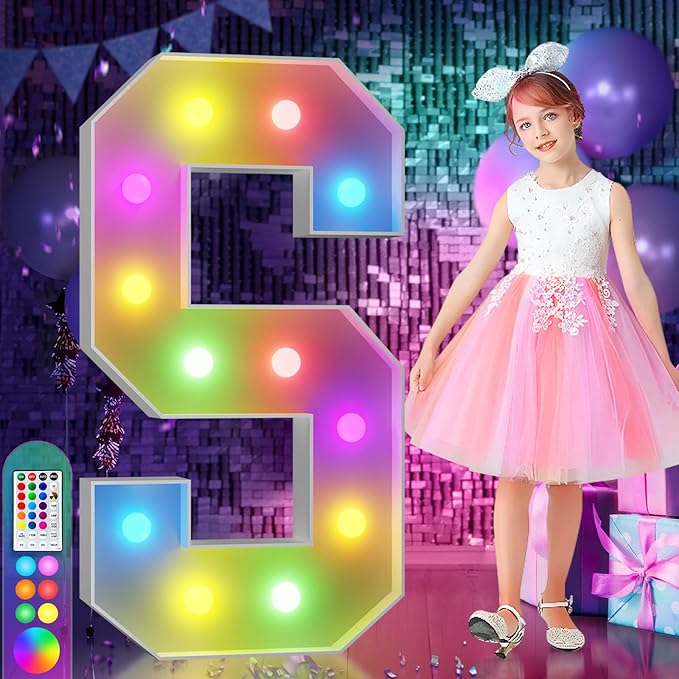 imprsv 4FT Colorful Marquee Letters S, 18 Colors Large Light up Letters Alphabet Sign with Remote, Large Marry Me Sign, Birthday Party Decorations Anniversary Wedding Decoration