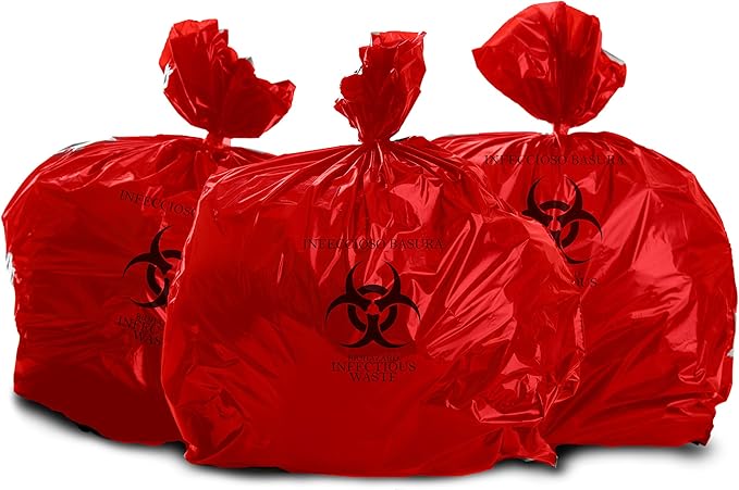Oakridge Heavy Duty 25 Gallon Biohazard Waste Bags (Roll of 25) - Professional Grade