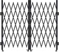VEVOR Double Folding Security Gate, Lockable Scissor Gate with 360° Swivel Casters, Outdoor Barricade Steel Retractable Gates, for Entry Security, Garage, Warehouse & Pool, 125.98 x 63.19 in (W x H)