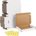 HORLIMER 7x5x1 inches Shipping Boxes Set of 50, White Corrugated Cardboard Box Literature Mailer