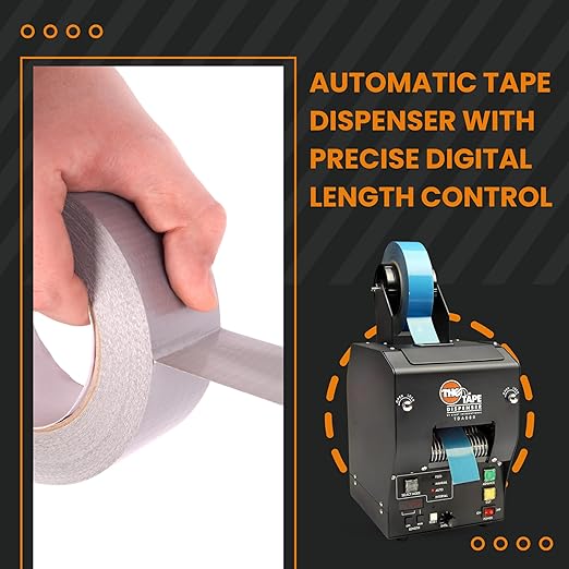 START International TDA080 Electric Heavy Duty Tape Dispenser – Pressure Sensitive Tape Cutting Machine Dispenses & Cuts Tape from 0.25" to 3.15" Wide - Adjustable Cut Lengths, Metal Build
