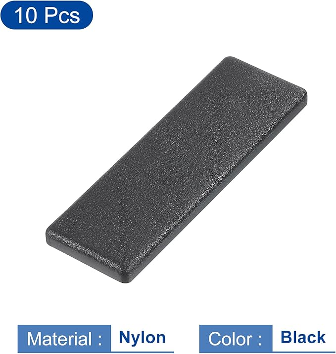 uxcell 10Pcs Extruded End Cap Nylon, 20x60mm T-Slot Aluminum Profile 2060 European Standard End Cap Extrusion Plug for Trolley, Fish Tank Rack, Storage Rack, Black