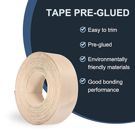 PATIKIL Maple Edge Banding, 2 Inch x 49.2 ft Wood Veneer Tape Pre-glued Flexible Plywood Edge Banding with Hot Melt Adhesive for Furniture Restoration