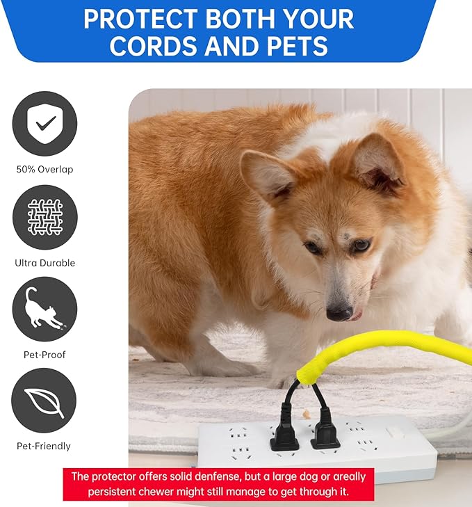 Split Braided Cable Sleeve，Flexible Wire Loom Tubing, Automotive Cord Protector Pet Proof, Cable Management for Computer TV Electric Wires Harness 16ft (Yellow, 13mm（1/2")