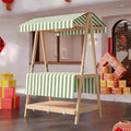 Movable Stall Display Stand, Foldable Vending Stand Kiosk Display Trolley with Canopy, Portable Food Cart, for Selling Snacks/Sweets/Toys, Multiple Colors(Green A,110 * 190cm)