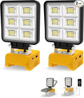 T-SUN Rechargeable LED Work Light, Portable Work Light Compatible with Dewalt 20V Battery, Cordless Flashlight Flood Light 52W 5200LM with USB &Type C Charger Port for Workshop, Garage Repair (2 Pack)