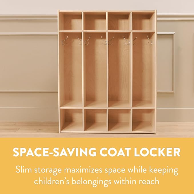 Sleekline 4-Section Coat Locker, Kids Furniture, Natural