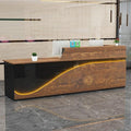 Reception Desk, Checkout Counter, Reception Counter Desk, eception Counter Desk with Adjustable Shelf & Lockable Drawers, for Clothing Store, Company Front Desk, Coffee Shop