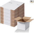 Calenzana 8x6x6 Shipping Boxes Set of 40, White Corrugated Cardboard Box for Mailing Packing Gifts Small Business