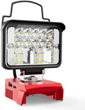 LIVOWALNY LED Work Light Compatible with Milwaukee Battery, 38W 3000 LM Portable Flood Light with Low Voltage Protection, USB & Type-C Output Port for Construction, Camping, Emergency, Bare Tool Only