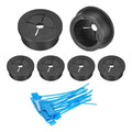 uxcell 6Pcs Cable Cord Grommet, 1-1/8"(28mm) Rubber Desk Grommets Wire Pass Through Hole Cover with Marked Cable Ties for Home Office Cable Wire Protection, Black