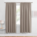 PONY DANCE Taupe Blackout Curtains for Bedroom 72 inches Long, Rod Pocket Thermal Insulated Noise Reducing Room Darkening Window Drapes for Living Room, W 42 x L 72 Inch, 2 Panels, Light Taupe