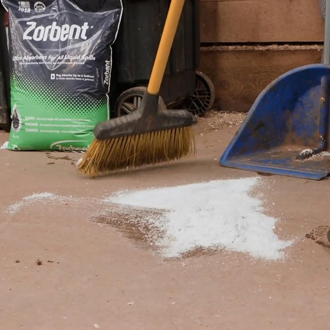 Zorbent Oil Spill Absorbent | 1 Cu Ft Bag Absorbs up to 6 Gallons of Liquid. Replaces 98 lbs of Clay. Non-Toxic, Low-Dust, with Cleaning Agent. For Fast Industrial Spill Cleanup.