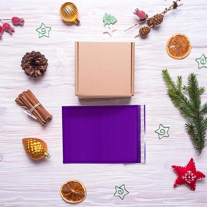 Purple Large Poly Bubble Mailers 12x15 inch | Self Seal Padded Envelopes Cushioned Bubble Mailer | Usable Size 12x15 | WaterProof | Lightweight mailing Shipping Bags | 100 Pack Bulk