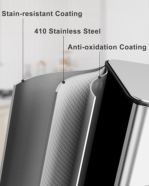 60L Three-Compartment Pedal Kitchen Trash Can, 15.9 Gallon Stainless Steel Recycling Bin with Odor Seal, Hands-Free Foot Pedal, Easy-Clean Surface,for Home, Office, Restaurant, School, Hospital