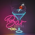 Cocktail Bar Neon Sign, Neon Lights Hanging Wall Art Decoration for Business Man Cave Bar Pub Night Club Party Bistro Beverage Restaurant, USB Powered Ultra Bright Dimmable, 15.75*11.8 inches