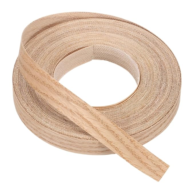PATIKIL Red Oak Edge Banding, 3/4 in x 49.2 ft Wood Veneer Tape, Pre-glued Flexible