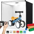 Photo Studio Light Box Photography 32"x32" with 210 LEDs and 6 Colors Backdrops for Product Photography, Foldable Picture Box with Adjustable Brightness 6000-6500K
