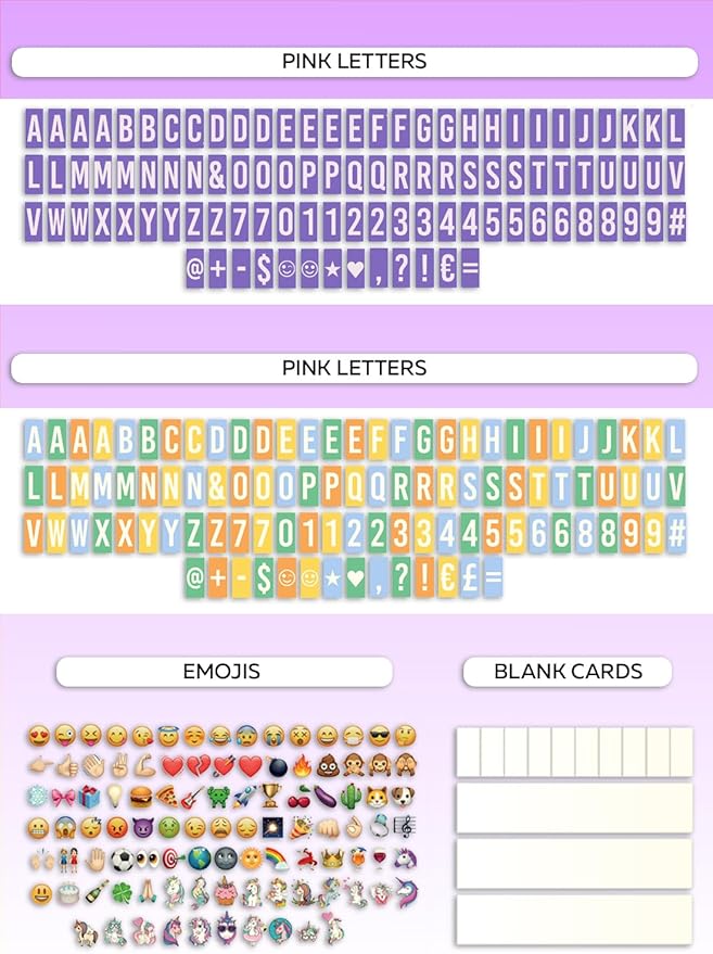 Purple Cinema Light Box with 312 Letters, Emojis & 3 Markers - Led Light Box Sign for Home & Purple Bedroom Decor for Girls - Light Up Letter Board - Best Gift Idea for Girls on Christmas
