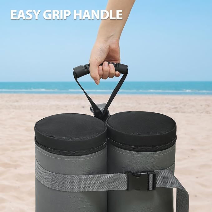 COOS BAY Canopy Weights Set of 6, 270 lbs, Sand Bags for Weight, Sandbag Weights for Canopy Tent Legs, 600D Heavy Duty Gazebo Weights, Sand NOT Included, Gray