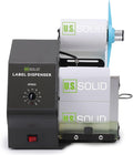 U.S. Solid Automatic Label Dispenser for Long Rolls and Fanfold Labels - Transparent and Opaque - Adjustable Speed - Core Sizes 1", 1.5", 3" - Width 0.2-4.7 in - Max. Roll 11 in