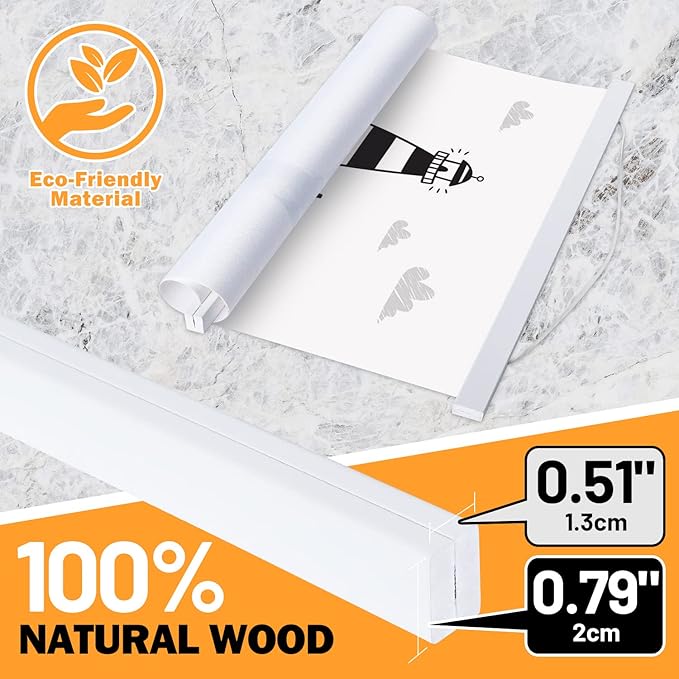 33x23 33x24 33x22 Poster Frame, Magnetic Light Wood Wooden Frame Hanger for Photo Picutre Canvas Artwork Art Print Wall Hanging (1 Pack, 33", White)
