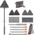 Baseboard Cleaner Tool with Handle,Wall Cleaner mop with Squeegee, Baseboard Cleaning Tool with 85" inch Extension Pole,8 Replacement Pads for Baseboards Cleaning, Ceiling, Wall, Floor, Shower