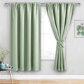JIUZHEN Blackout Curtains for Bedroom - 70 x 63 Inch Extra Wide Privacy Assured Thermal Insulated Room Darkening Sliding Door Curtains for Living Room, Set of 2 Panels with Tiebacks, Light Green