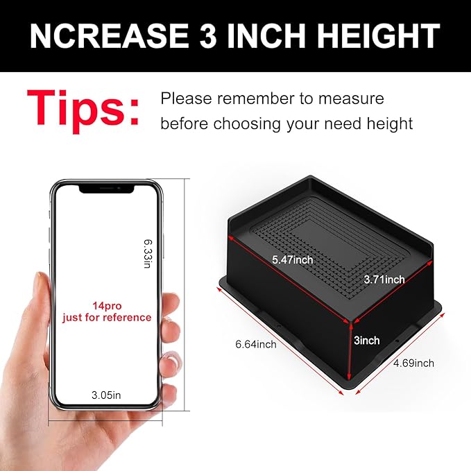 Bed Risers 3 Inch Heavy Duty, Oversized Furnitures Risers 3 inch Support 6000 lbs, Bed Table Rising Blocks, Fits for Couch, Sofa, Chair, Furniture Lifts (Black 4 Pack, 3 inch)