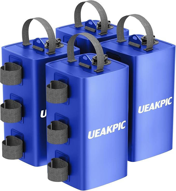 Canopy Weights, 88 LBS Heavy Duty Set of 4 Tent Water Leg Bags for Outdoor Gazebos, Umbrellas, Pergolas, Sunshades & Patio Furniture (Blue 10L x 4)