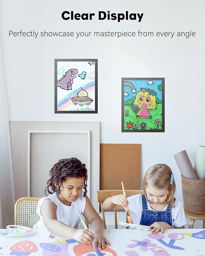 Uniclife 12 Pack Magnetic Sign Holder 8.5" x 11" Self-Adhesive Magnetic Picture Frame Wall Mounted Display Frame for Home Office Store Poster Document Holder for Wall Door Glass Window Refrigerator