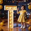 Marquee Letters 3 Feet Tall Large Light Up Letters T Happy Birthday Decorations Marry Me Engagement Party Decor Yellow Light Birthday Decorations Balloon Arch Kit Foam Sign T