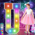 imprsv 4FT Colorful Marquee Letters U, 18 Colors Large Light up Letters Alphabet Sign with Remote, Large Marry Me Sign, Birthday Party Decorations Anniversary Wedding Decoration