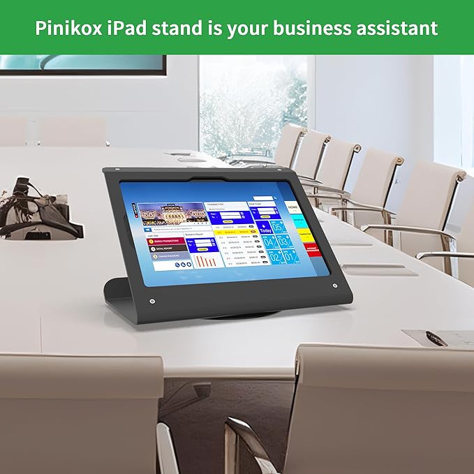 Retail Kiosk Tablet Stand Compatible with iPad 10 gen 10.9 inch, air 4 5 10.9", 11"(A16), Pro 11" 1st 2nd 3rd 4th gen., Air 11", Business POS Tablet Stand, 360° Swivel Base, Black