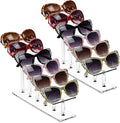 MOOCA 2 Pcs Set, 6 Tier Premium Acrylic Eyeglass Holder Stand, Sunglasses Orgaznizer, Sunglass Holder, Eyeglass Display, Eyewear Rack, Glass Display, 8 in H