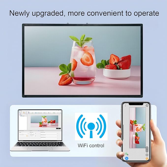 P3 Customize Size Led Sign Programmable Scrolling Digital Display Screen For Business Message Board Wifi Control High Definition High Brightness Advertising Support Image& Video Matrix Panel