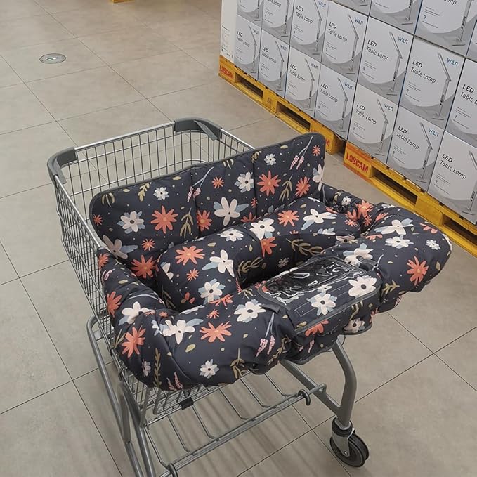 Shopping Cart Cover for Baby/Toddler, Cozy High Chair Cover, with Removable positioner, Dark Blue