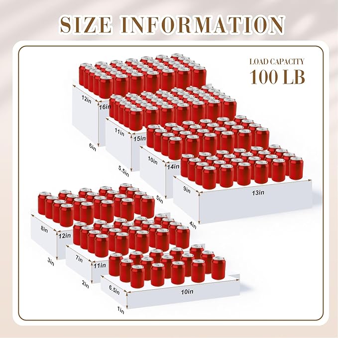Leinuosen 7 Pcs Extra Large Buffet Risers Set 10" to 16" Rectangle Acrylic Display Box Catering Dessert Table Riser Food Display Decorative Stand with Hollow Bottom for Catering Supplies(White)