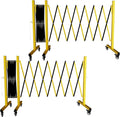 Industrial Expandable Barricade,Folding Security Gate Safety Barricade with Casters,Mobile Barrier Gate Outdoor,Adjustable Traffic Fence for Road Construction, Traffic Control,Pool (11FT)