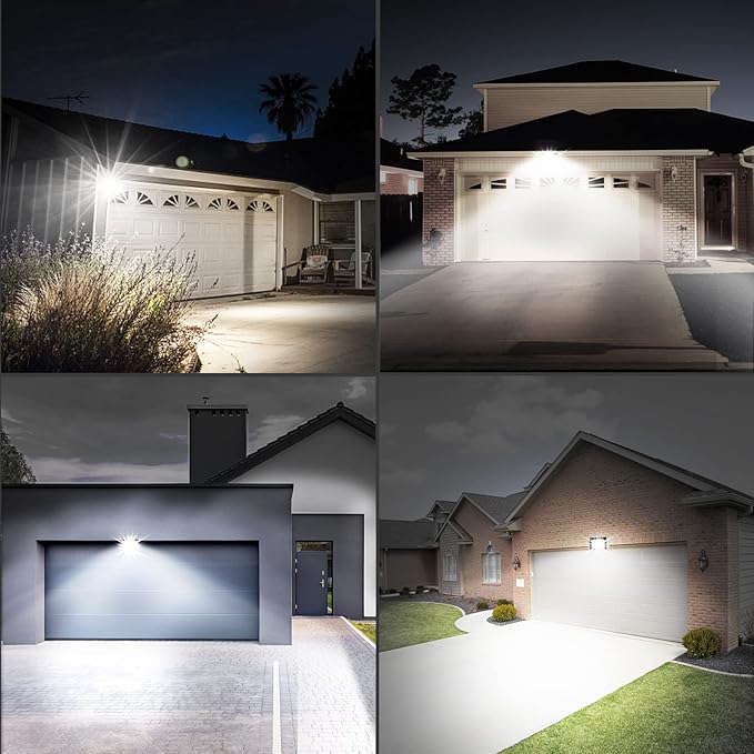 UFOND 3000 Lumen LED Flood Lights, Outdoor Waterproof Security Lights, 30W Floodlight with Plug, Adjustable Heads (2 Pack)