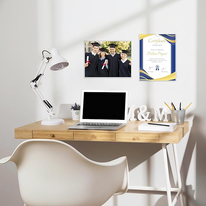 10 Pack Magnetic Sign Holder 8.5 x 11 - Rigid Sheet Protectors with Magnetic Strip Adhesive Strip, Adhesive Frames 8.5 x 11 Magnetic Picture Frames for Refrigerator,Whiteboard,Wall,Door,Window