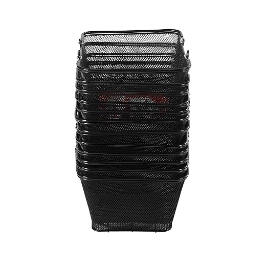 12PCS Wire Shopping Basket Set,Black Metal Shopping Basket with Handles,Portable Wire Mesh Shopping Basket Set for Stores Shopping