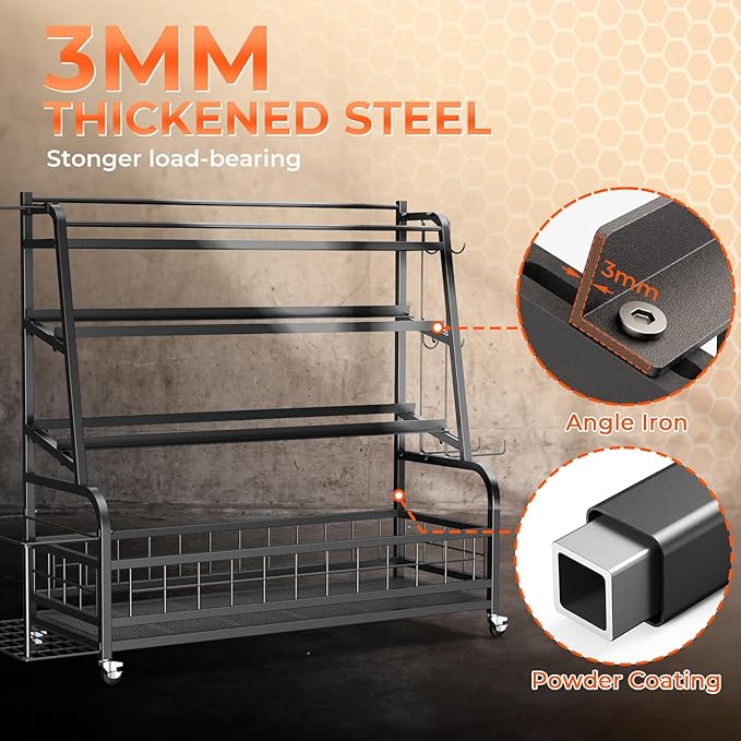 Updated XL Dumbbell Rack Stand, 4-Tier Adjustable Weight Rack for Dumbbells, Heavy Duty Home Gym Storage Rack for Kettlebell,Yoga Mat Holder, Equipment Storage Organizer with Wheels
