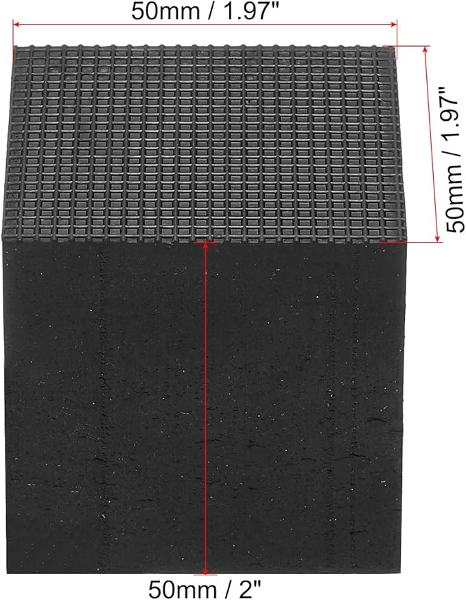 PATIKIL Rubber Anti-Vibration Pads, 4 Pcs Square Vibration Isolation Mats 1.97" x 1.97" x 2" for HVAC, Air Conditioner, Air Compressor, Washer, Dryer, Black