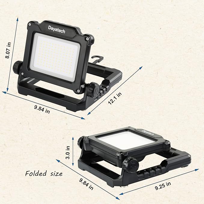 Cordless LED Work Light Compatible with Dewalt and Milwaukee 18-20V Battery, Magnetic Base for Underhood, 4000 LM 25 W Brightness Adjustable, Flicker Free, (Light Only/Charger Not Included)