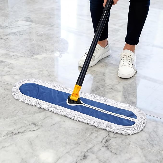 10 Pack 36" Commercial Dust Mop Replacement Heads Reusable Washable Cotton Dusting Pads Compatible with Industrial Dust Mop for Commercial Floor Cleaning and Janitorial Supplies Gym Office