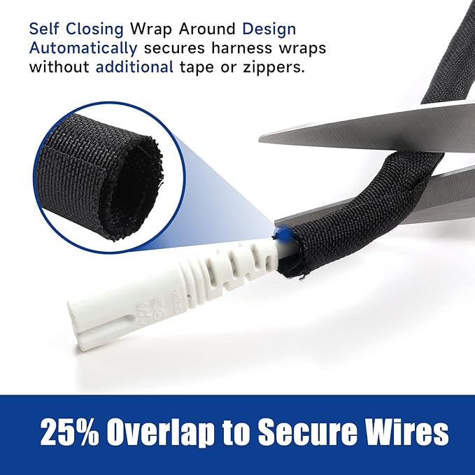 Braided Wire Loom Mesh Woven Split-Sleeving Organized/Hide//Protect/Cover Automobile Wires/Audio Video Cable/Multi-Cable Strings (3/4" - 28 Feet)